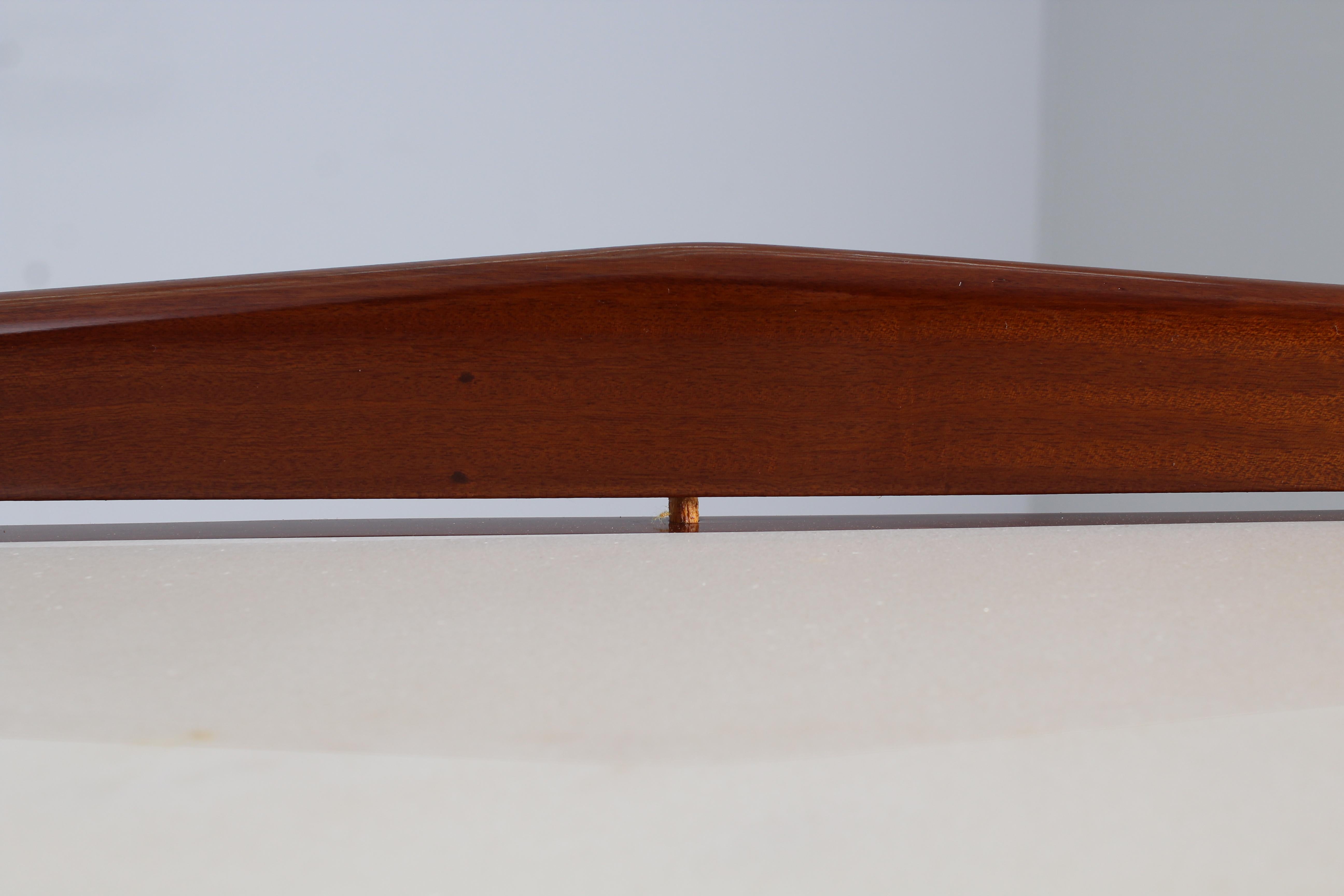 Mid-Century E. Rava Set of 2 Wood, Marble Console Table, 1950s, Italy 4