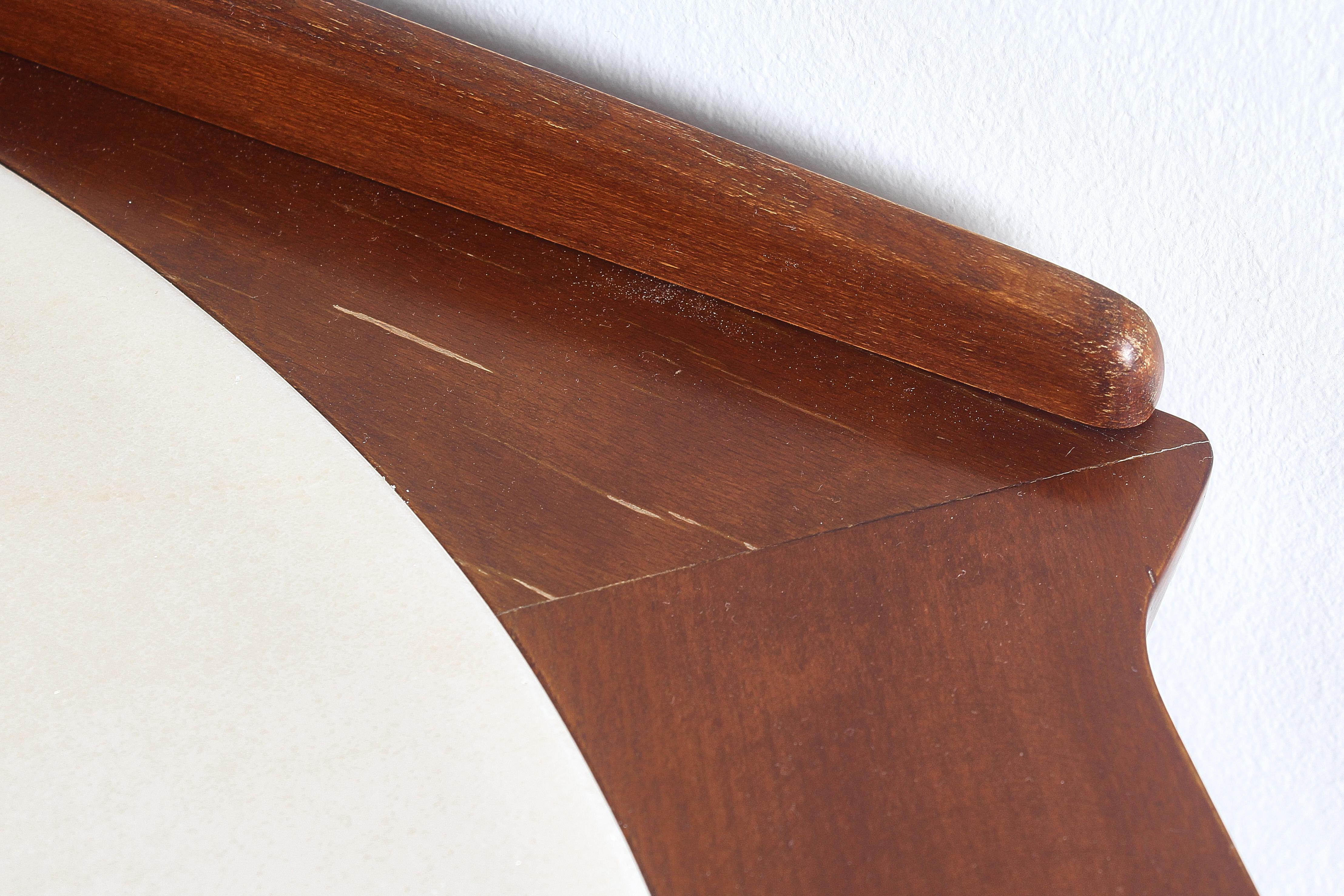 Mid-Century E. Rava Set of 2 Wood, Marble Console Table, 1950s, Italy For Sale 4