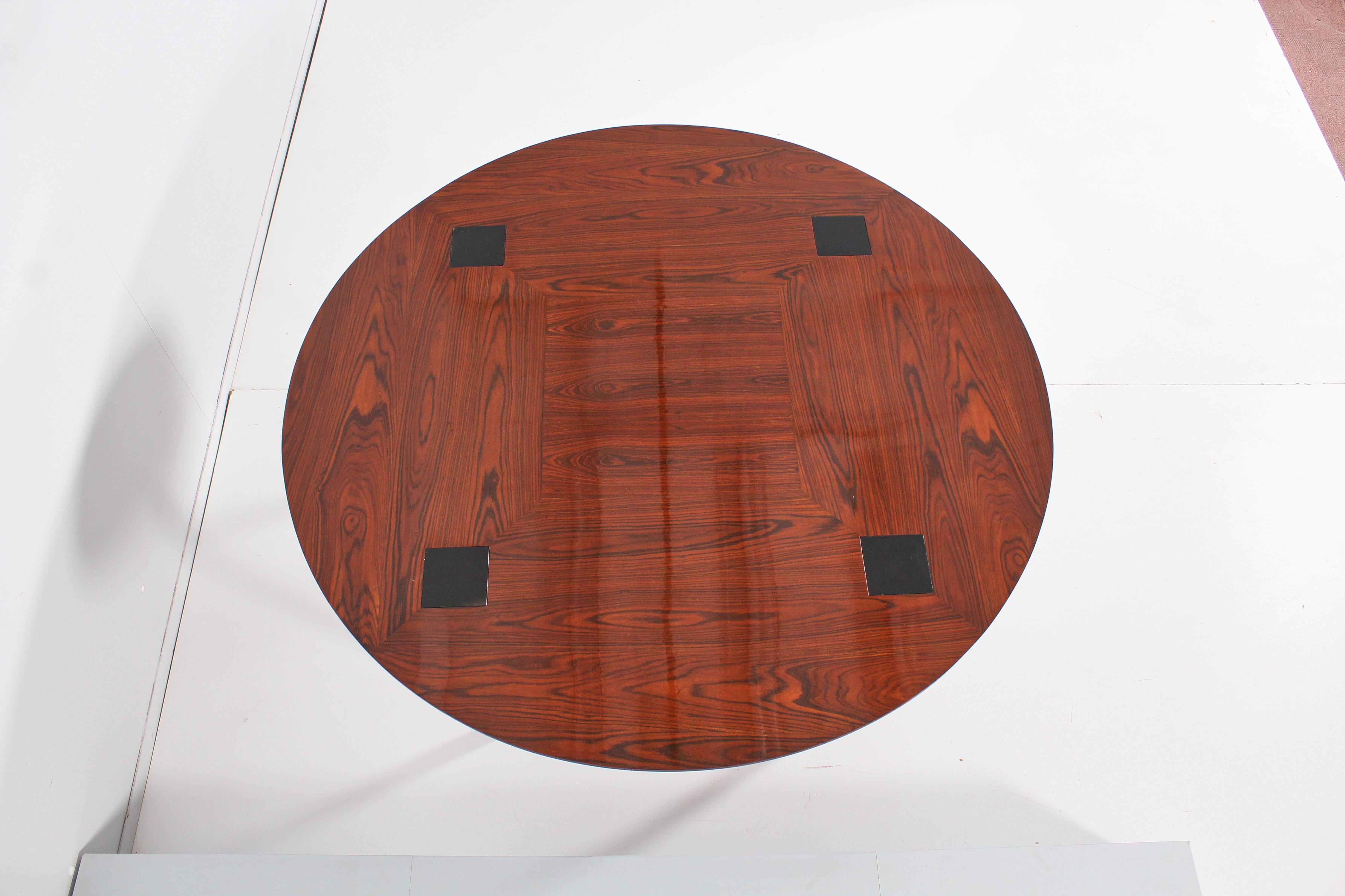 Mid-Century E. Sottsass for Poltronova Wood and Metal Circular Table Italy 50s 8