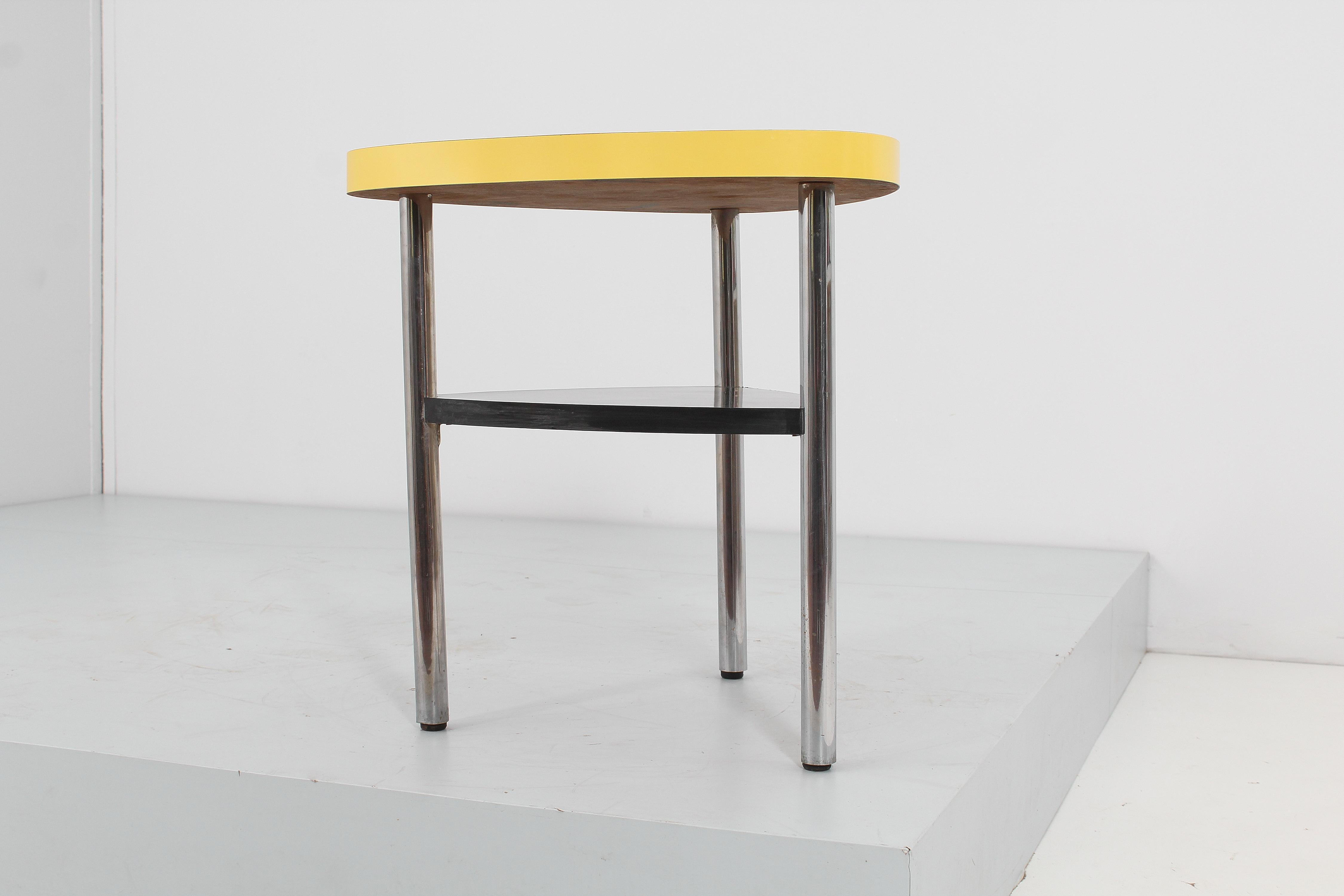 Mid-Century Modern Midcentury E. Sottsass Style Wooden, Formica and Steel Coffee Table 50s Italy For Sale