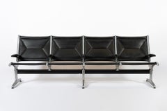 Mid Century Eames para Herman Miller Asiento Tandem Sling Negro Década de 1990