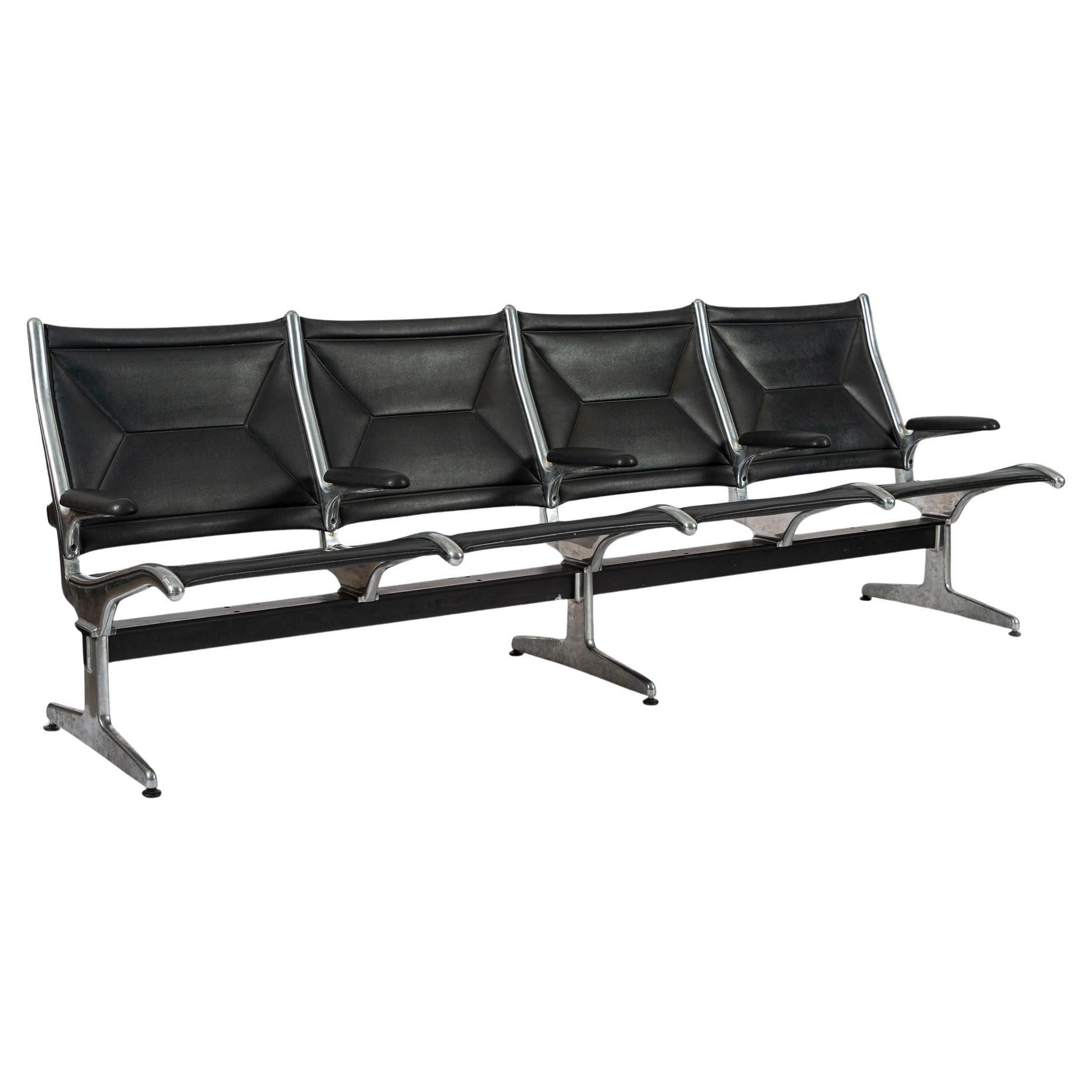 Mid Century Eames for Herman Miller Black Tandem Sling Seating 1990s