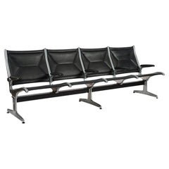 Mid Century Eames for Herman Miller Black Tandem Sling Seating 1990s