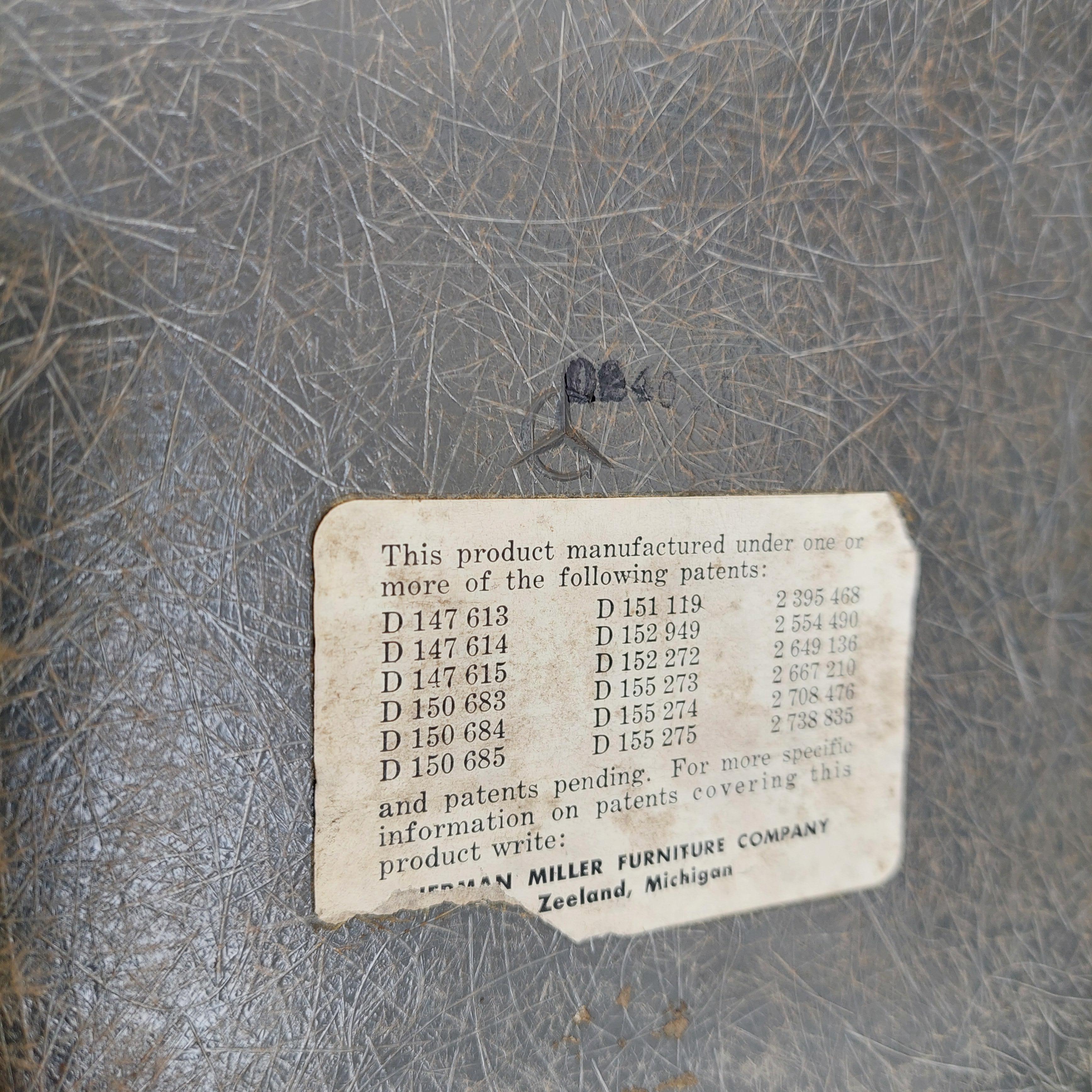 Mid Century Eames Herman Miller Dsw  Dining Chairs In Elephant Hide Grey, 1950s For Sale 13