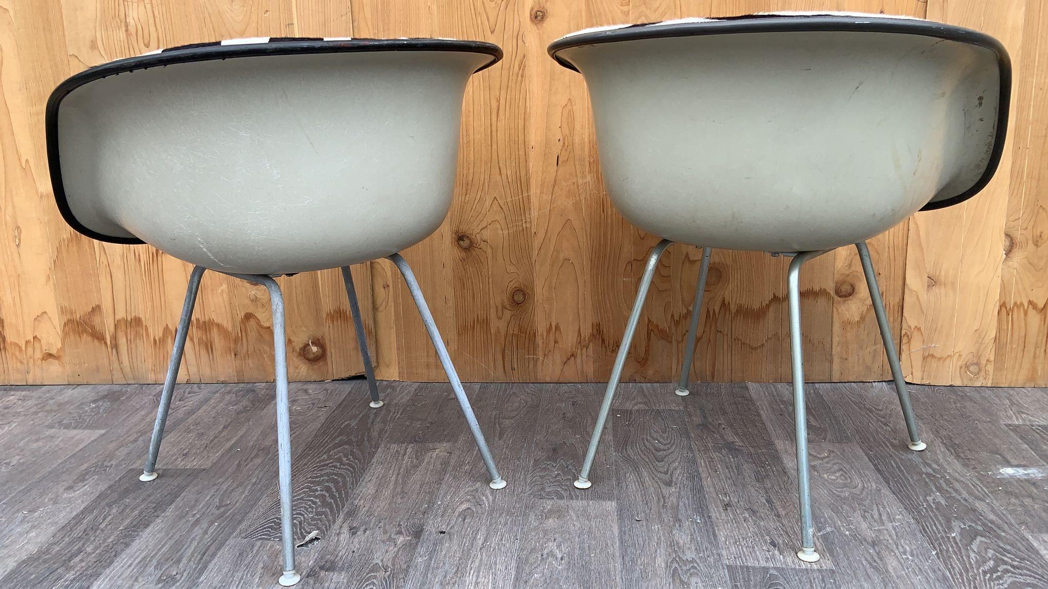 Mid Century Eames La Fonda Chairs by Herman Miller Newly Upholstered - Pair In Good Condition For Sale In Chicago, IL