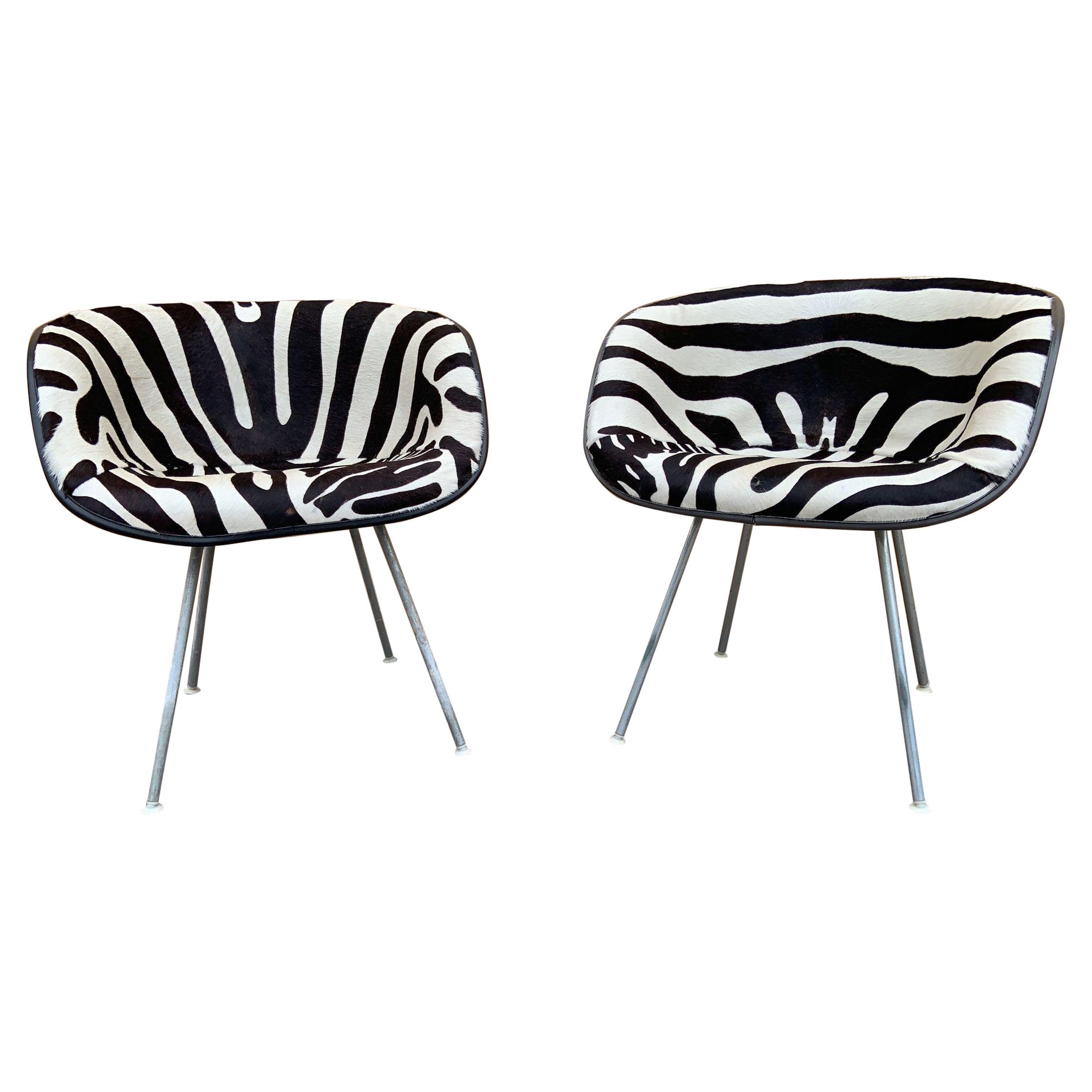 Mid Century Eames La Fonda Chairs by Herman Miller Newly Upholstered - Pair