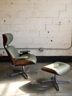 Mid-Century Eames Style Lounge and Ottoman
