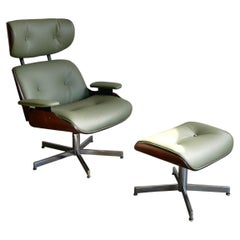 Mid-Century Eames Style Lounge and Ottoman