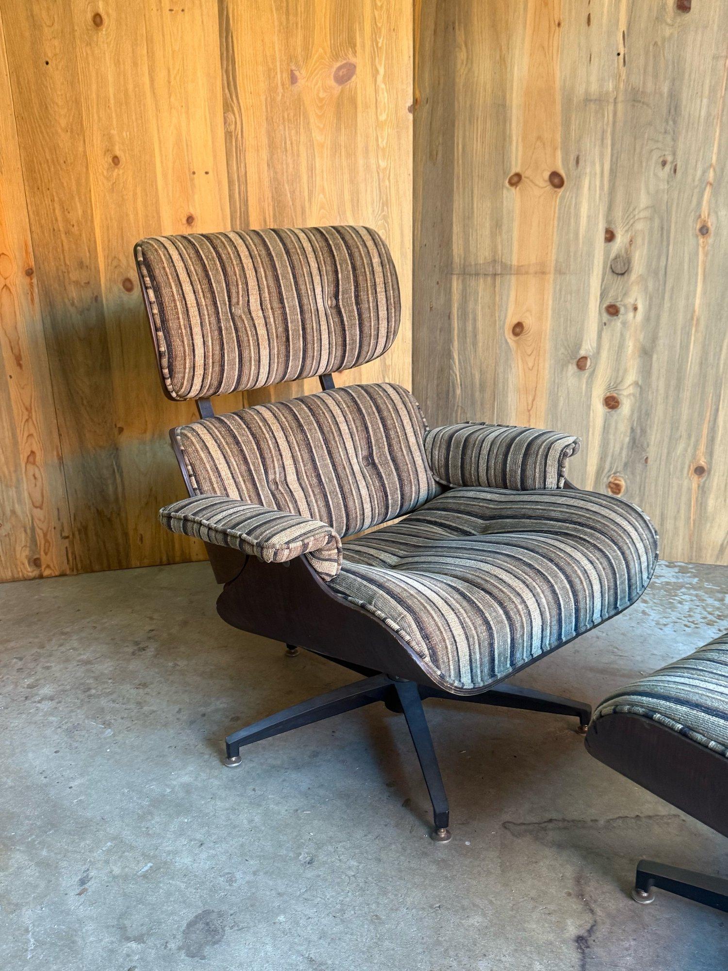 Mid-Century Eames Style Lounge Chair and Ottoman 1