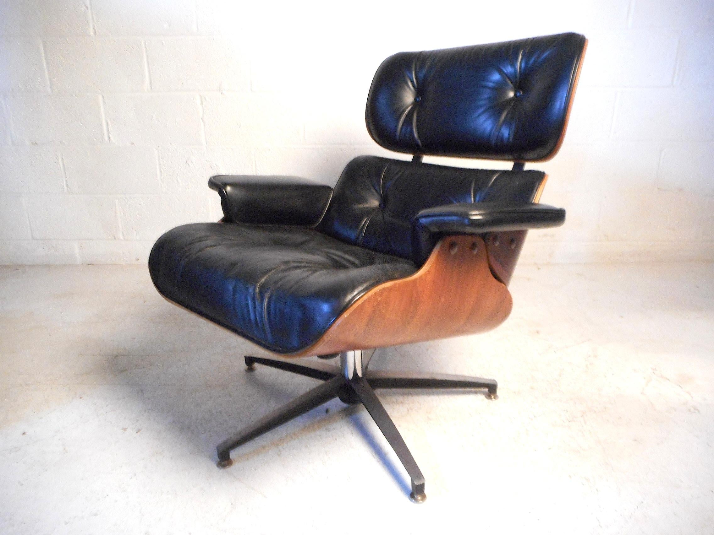 mid century chair and ottoman