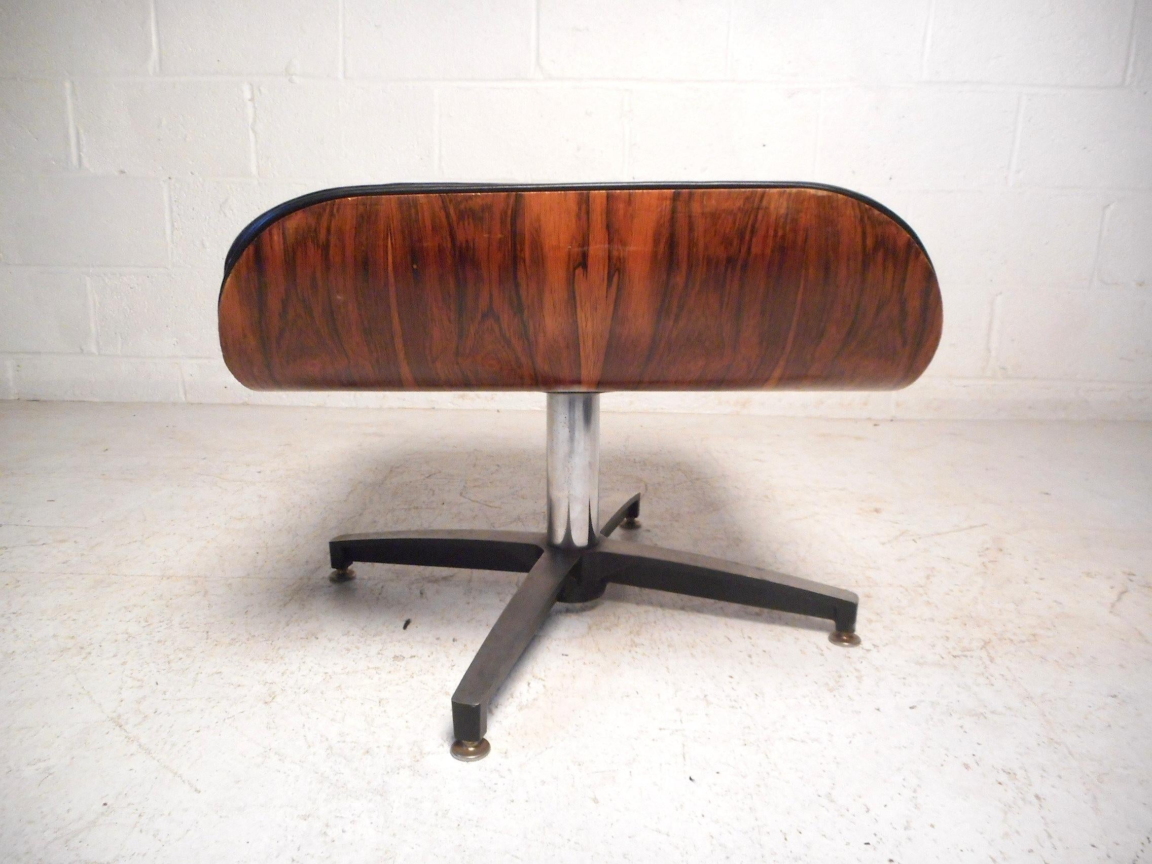 Molded Midcentury Eames Style Swivel Lounge Chair and Ottoman