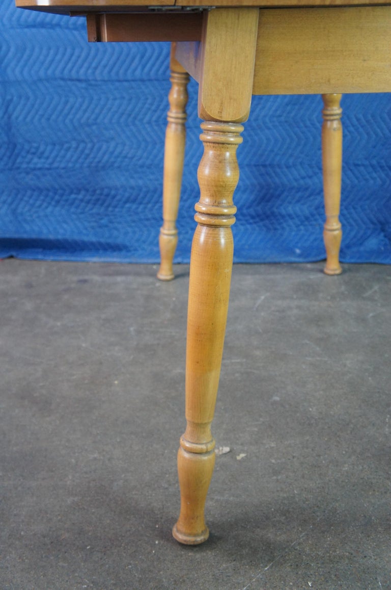 Mid Century Early American Maple Country Farmhouse Drop Leaf Dining