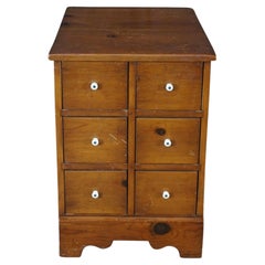 Mid Century Early American Style Apothecary Cabinet Spice Chest Side End Table