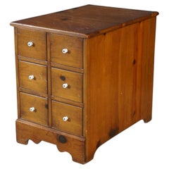 Mid Century Early American Style Apothecary Cabinet Spice Chest Side End Table