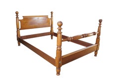 Mid Century Early American Style Cherry Full Size Cannonball Poster Bed