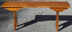 Mid Century Early American Style Varnished Pine Bench