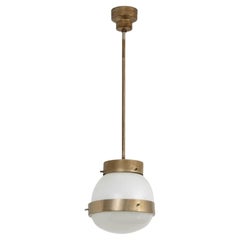 Mid-Century Early "Delta" Brass Pendant Lamp by Sergio Mazza for Artemide 1960s