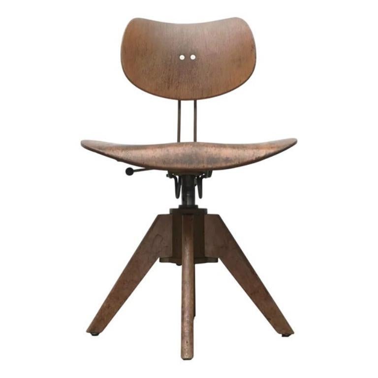 Silla giratoria SE 40 alemana de principios de siglo de Egon Eiermann, años 50
