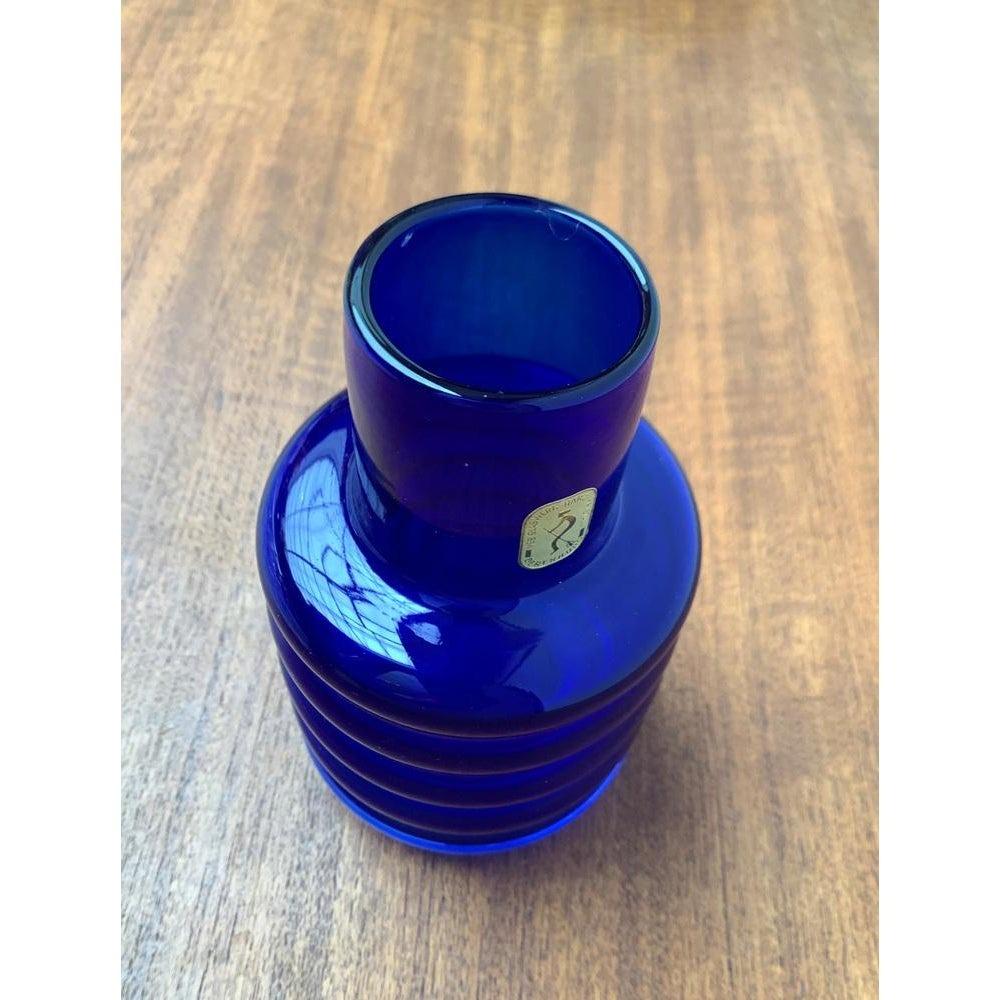 Mid-Century Modern Mid-Century East German GDR Glass Vase from Veb Glaswerk Harz Derenburg, 1960s For Sale