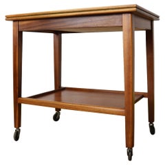 Mid Century Eastcraft of Scotland Teak Folding Card Table Side Table Bar Cart