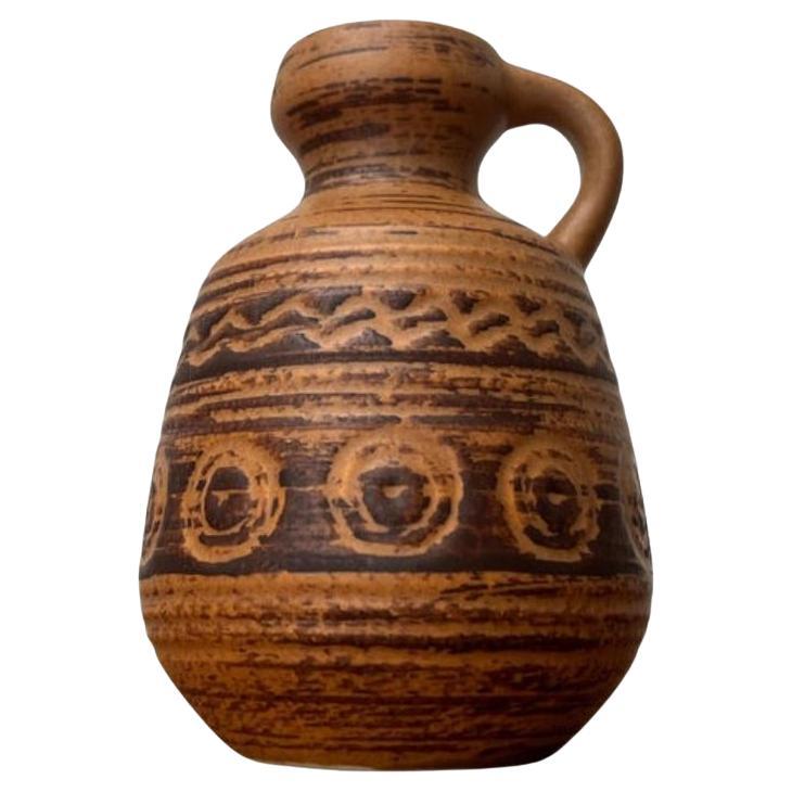 Vase en poterie GDR d'Allemagne de l'Est du milieu du siècle dernier de Strehla Keramik, années 1960