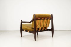 Mid-Century Easy Chair by Jean Gillon Rosewood Suede, Brazil, 1960s