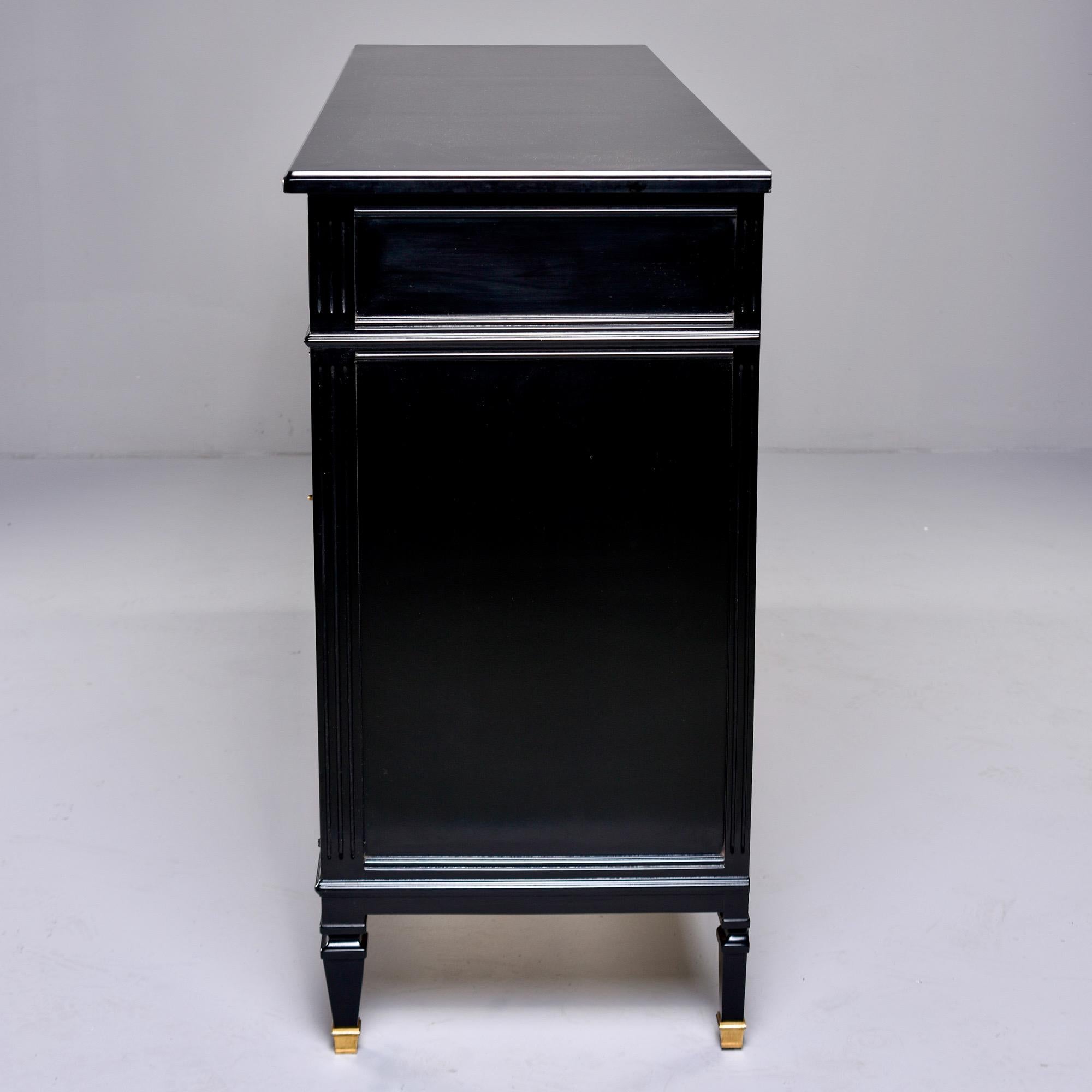 20th Century Mid Century Ebonized Commode or Buffet with Three Drawers and Three Doors