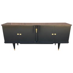 Mid-Century Ebonized French Art Deco Credenza