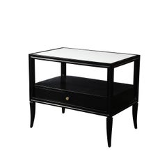 Mid-Century Ebonized Walnut Night Stands/End Tables w/ Brass by Tommi Parzinger