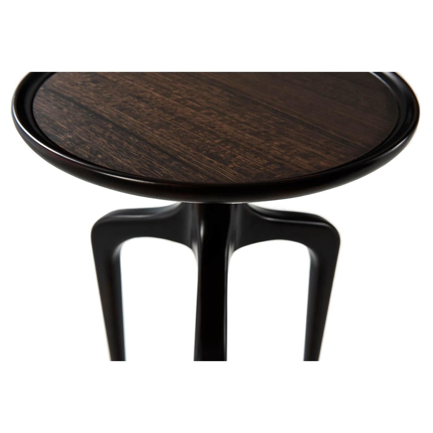 Mid Century Ebony Veneered Side Table In New Condition For Sale In Westwood, NJ