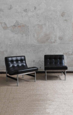 Mid Century Eco-Leather Chairs 'Set of 2'