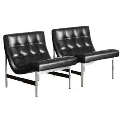 2er-Set Eco-Leather-Stühle aus der Mitte des Jahrhunderts