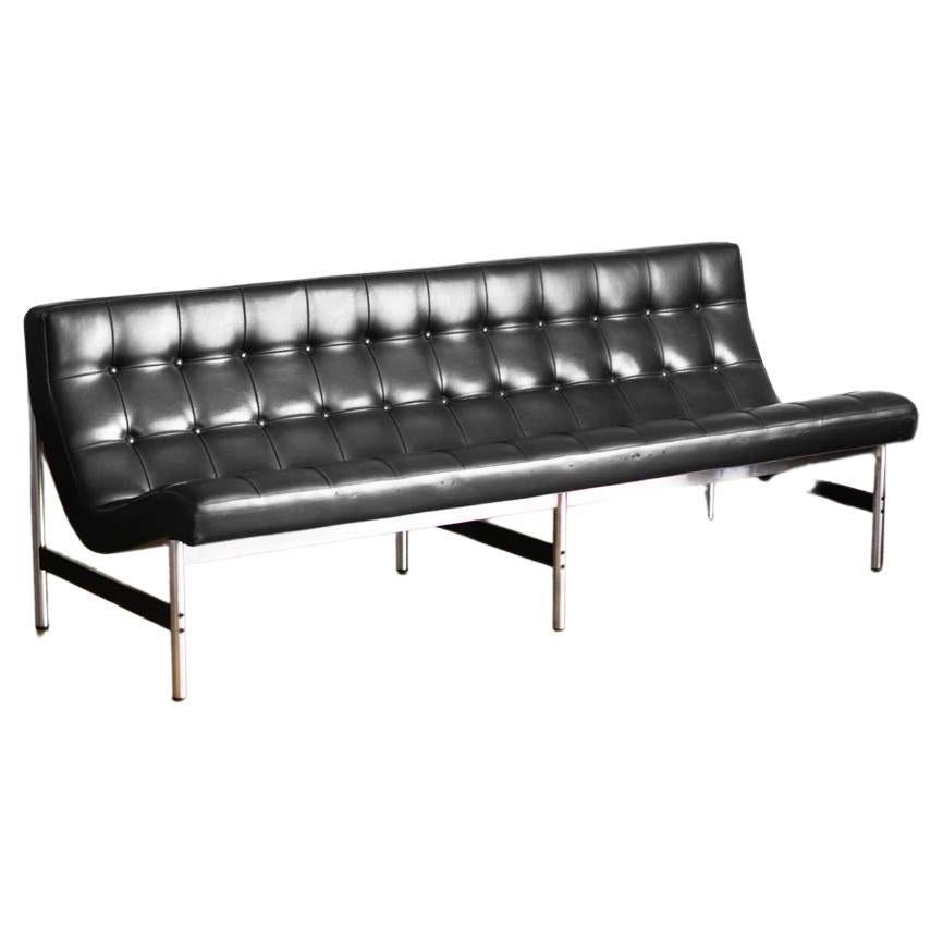 Mid Century Leather Sofa For Sale at 1stDibs