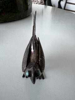 Mid-Century Ecuadorian Silvered Figural Bird Vessel by Taller Tinta