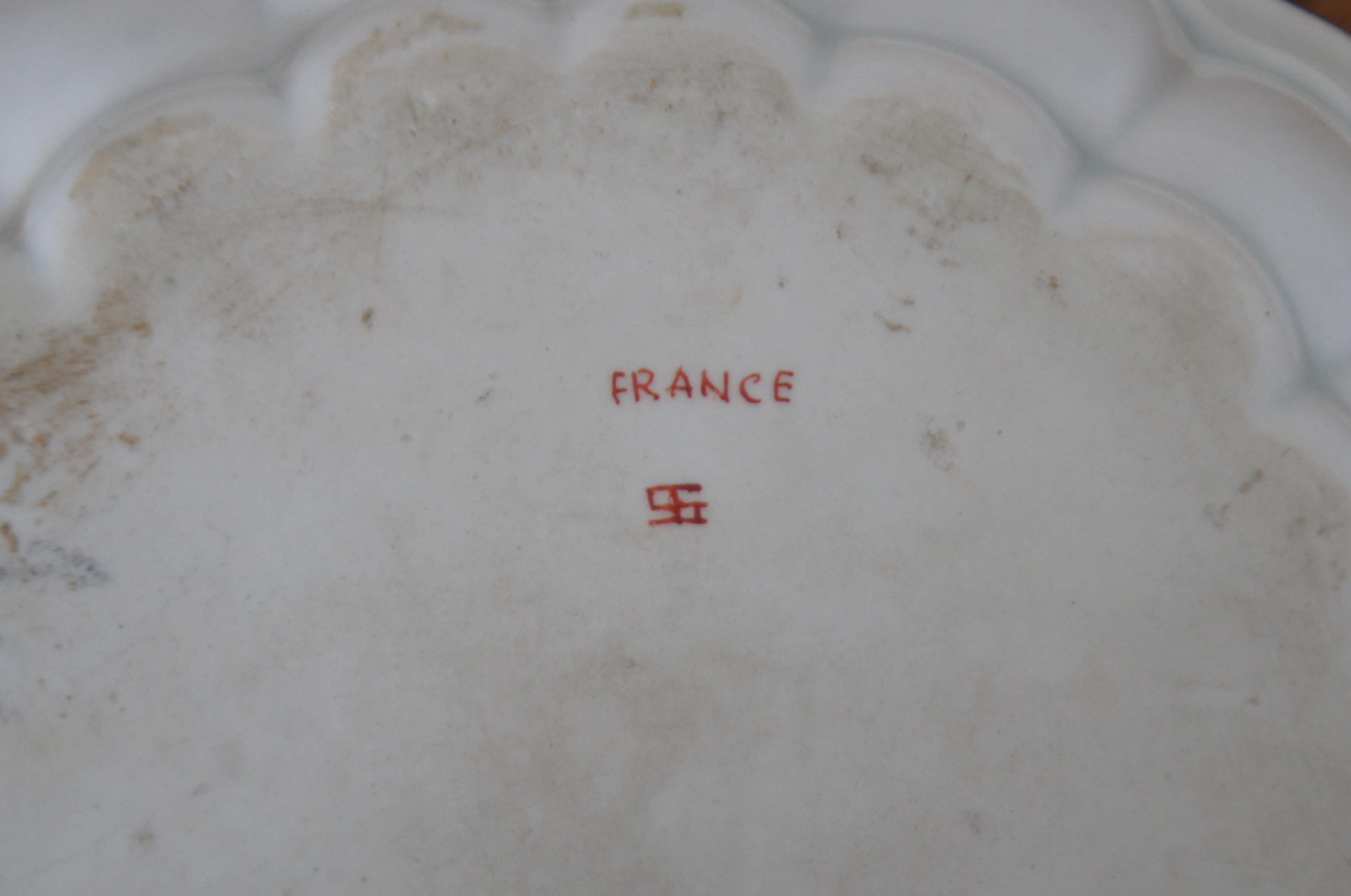 Mid Century Edme Samson French Porcelain Armorial Spoon Trinket Dish 3
