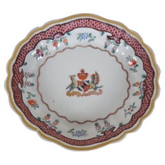 Vintage Mid Century Edme Samson French Porcelain Armorial Spoon Trinket Dish