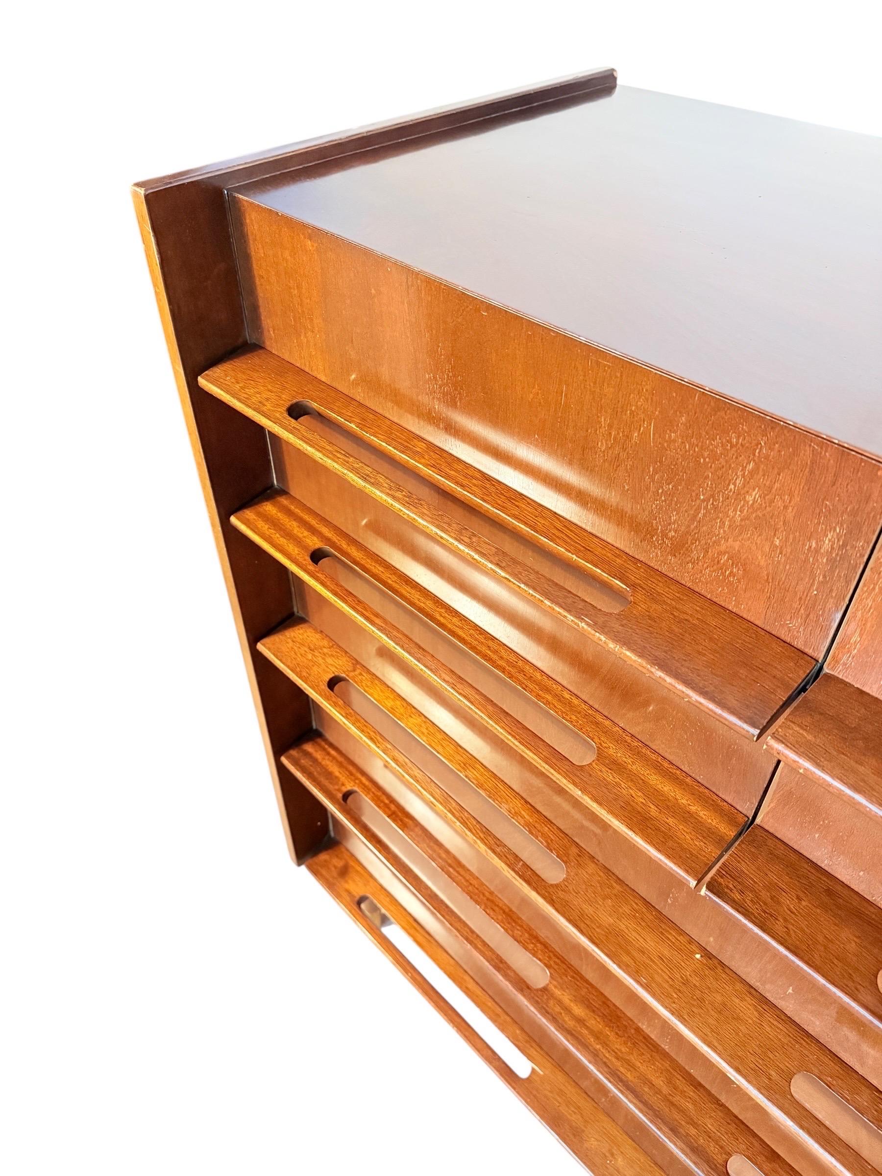 Mid-century Edmond J Spence Walnut Dresser For Sale 4