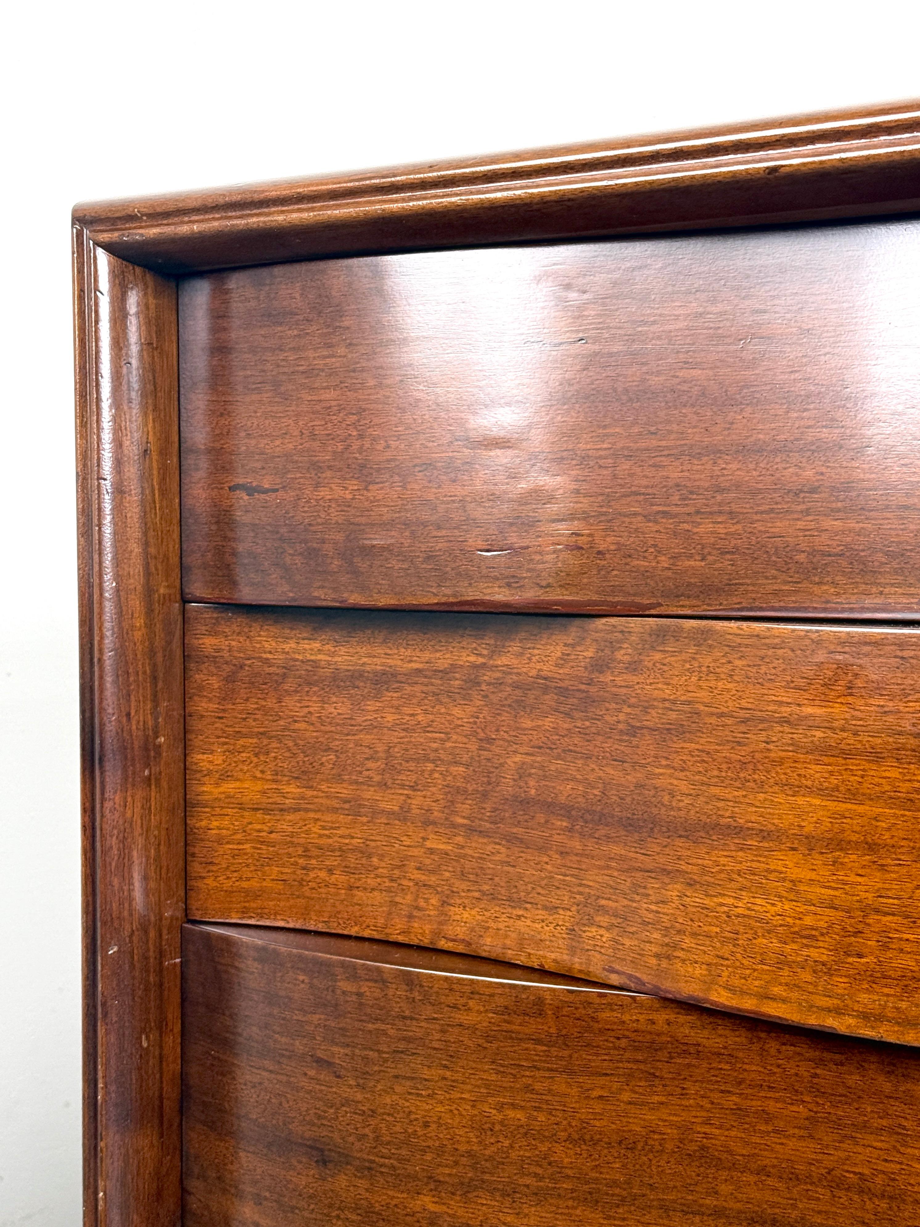 Mid Century Edmond J Spence Wave Front Eight Drawer Dresser Cabinet Sweden 1950s 9
