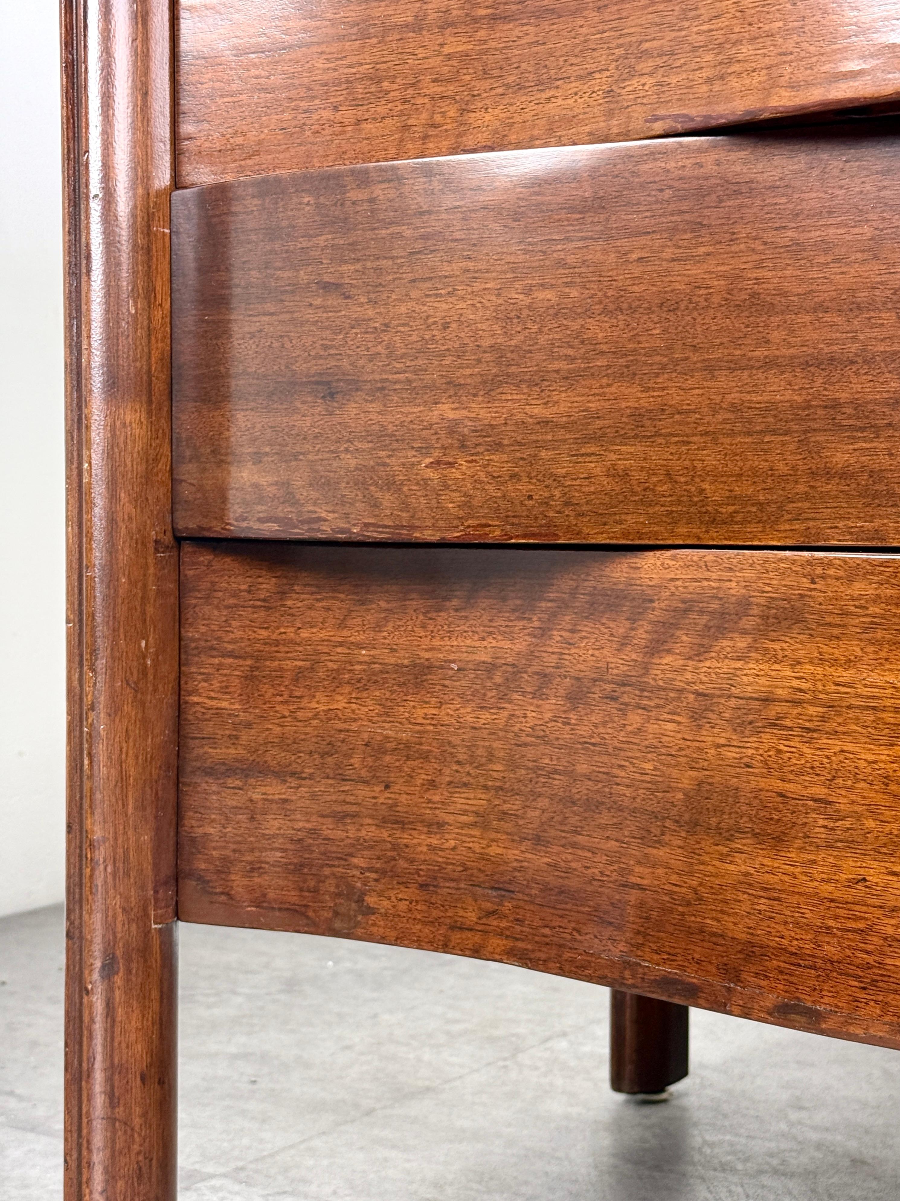 Mid Century Edmond J Spence Wave Front Eight Drawer Dresser Cabinet Sweden 1950s 10