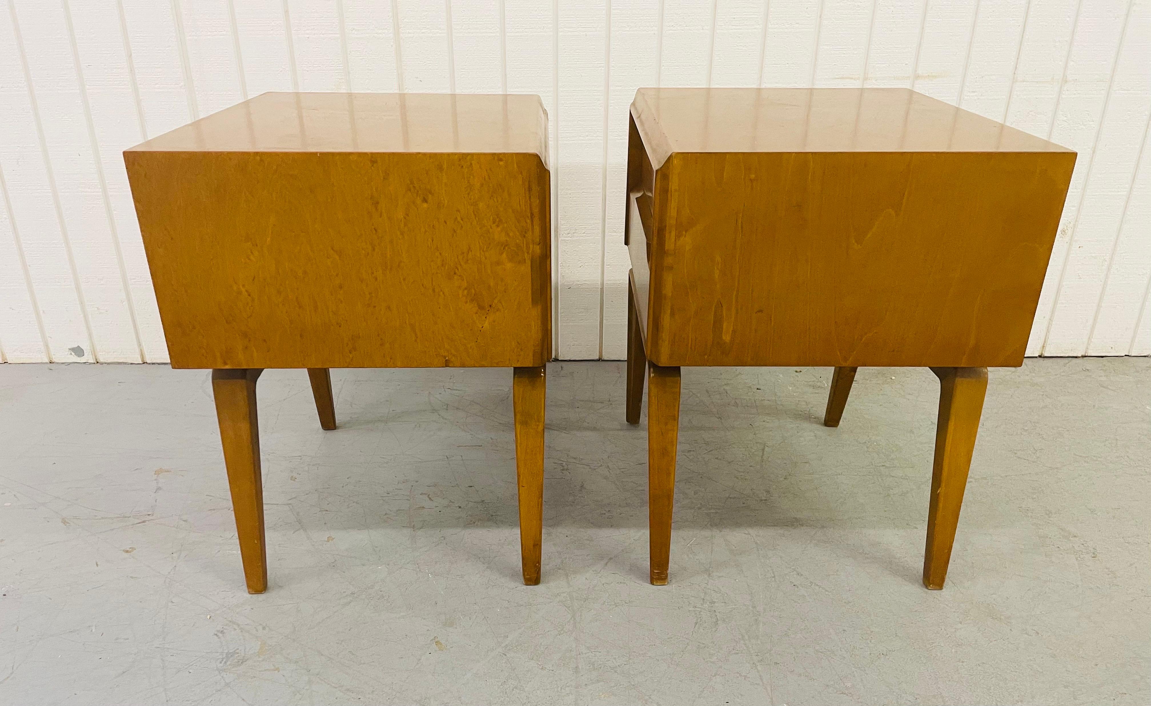 Mid-Century Edmund Spence Champagne Nightstands In Good Condition In Clarksboro, NJ