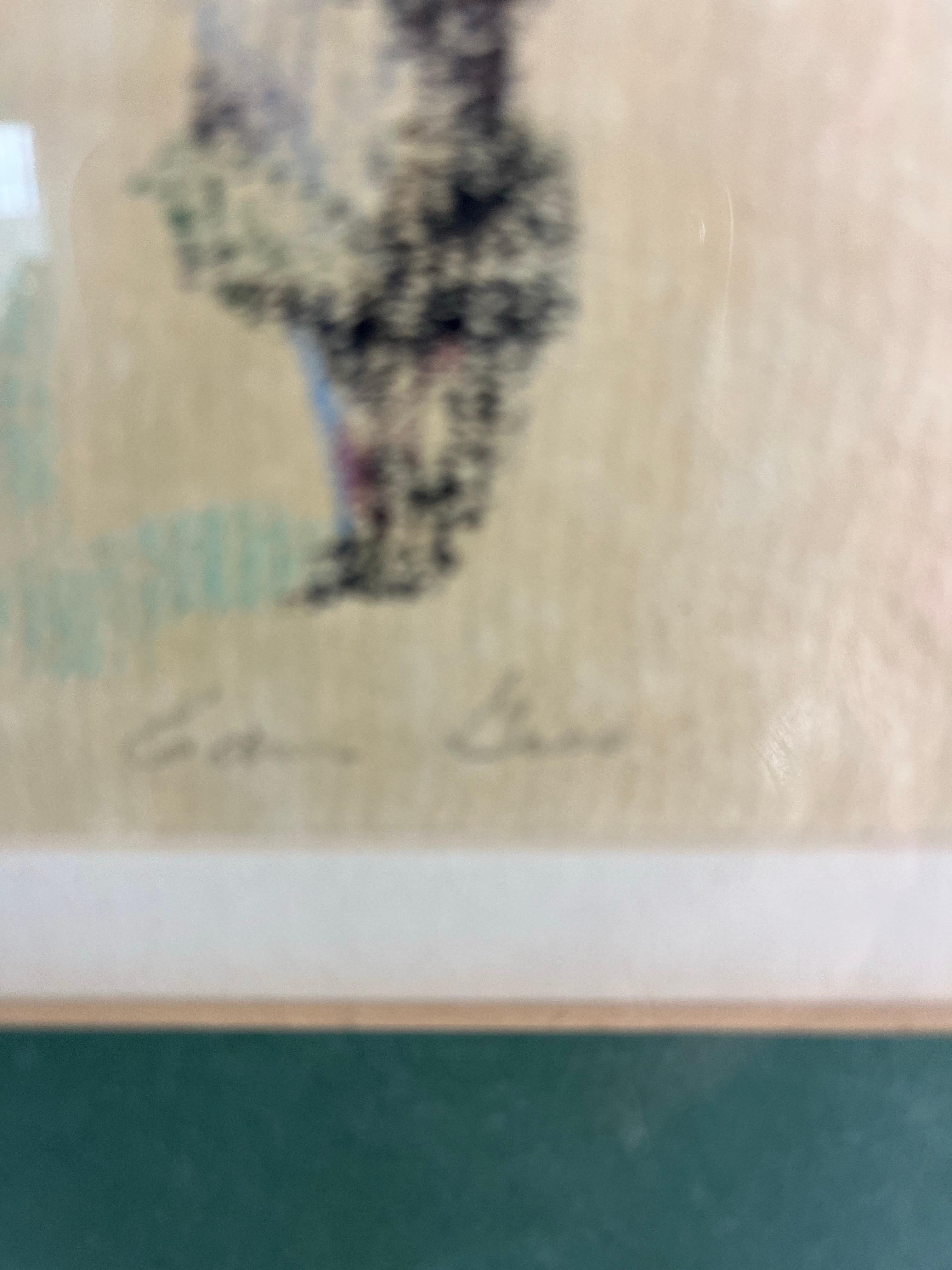 Mitte des Jahrhunderts Edna Gass Harlekin Jester Gemälde Drama Major (20. Jahrhundert) im Angebot