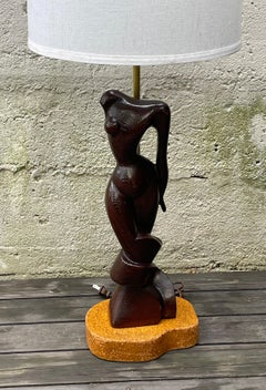 Clifford C. Stasack Hand-Carved Biomorphic Female Form Table Lamp