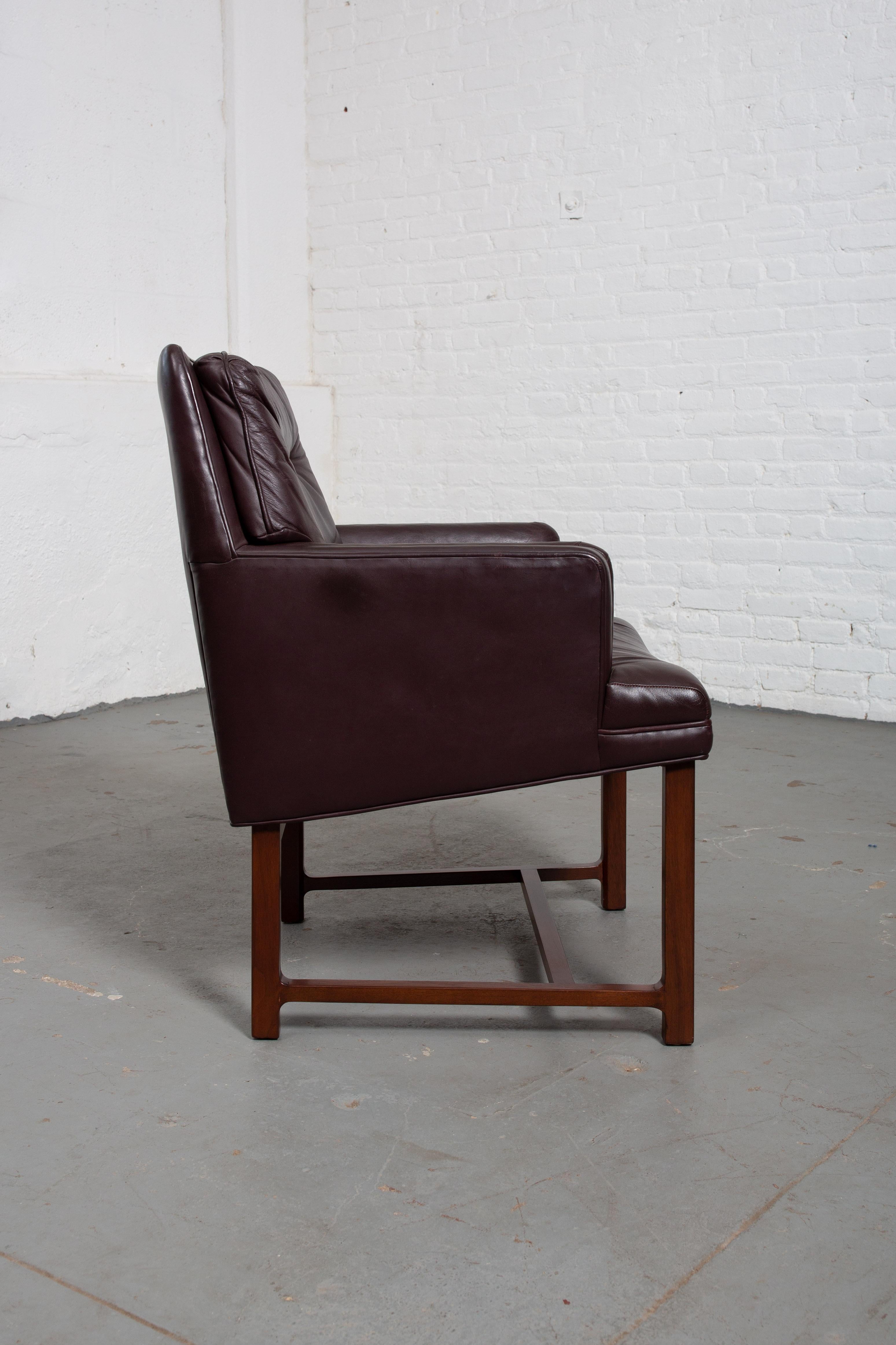 Midcentury Edward Wormley for Dunbar Armchairs with Original Leather 3