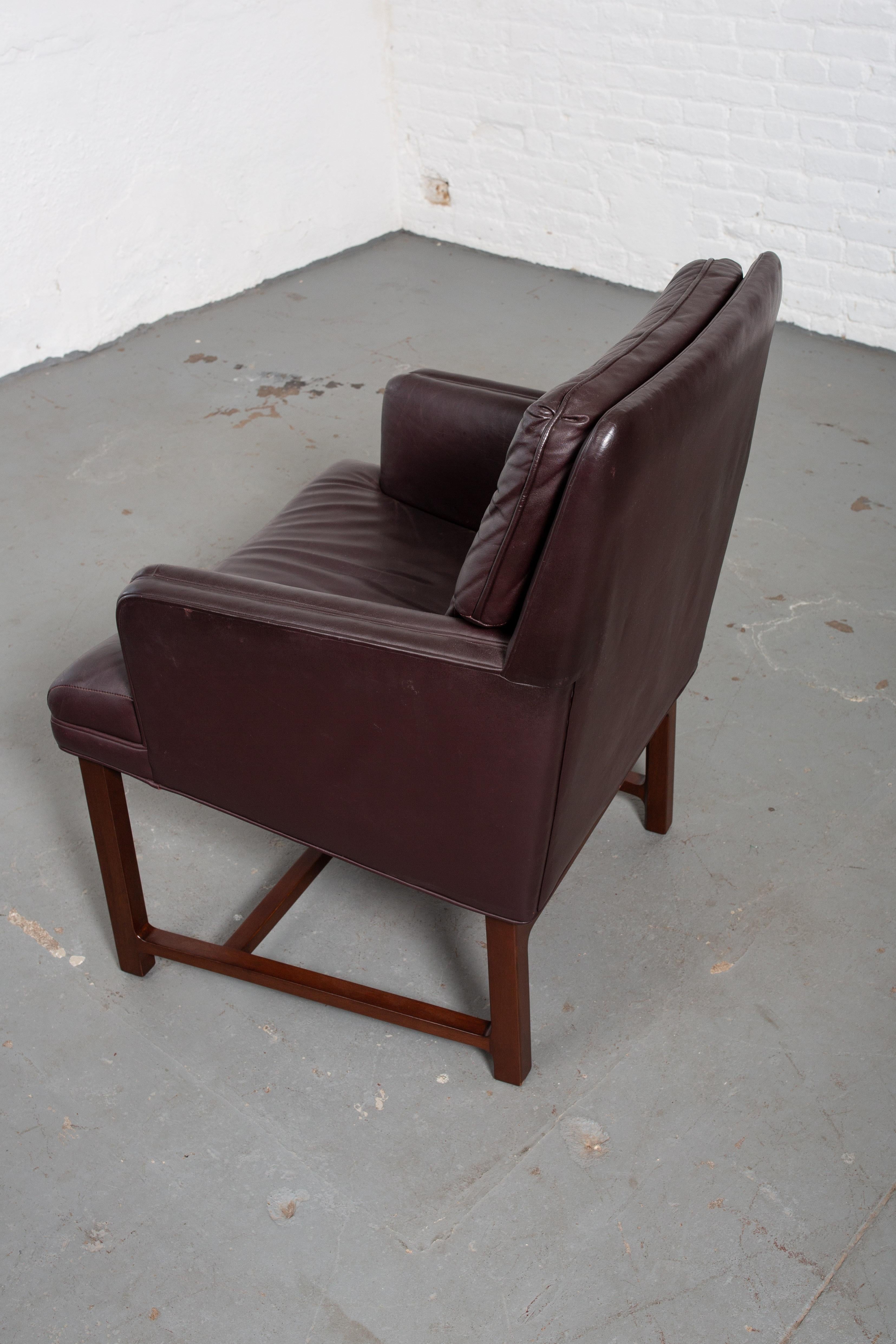 Midcentury Edward Wormley for Dunbar Armchairs with Original Leather 5