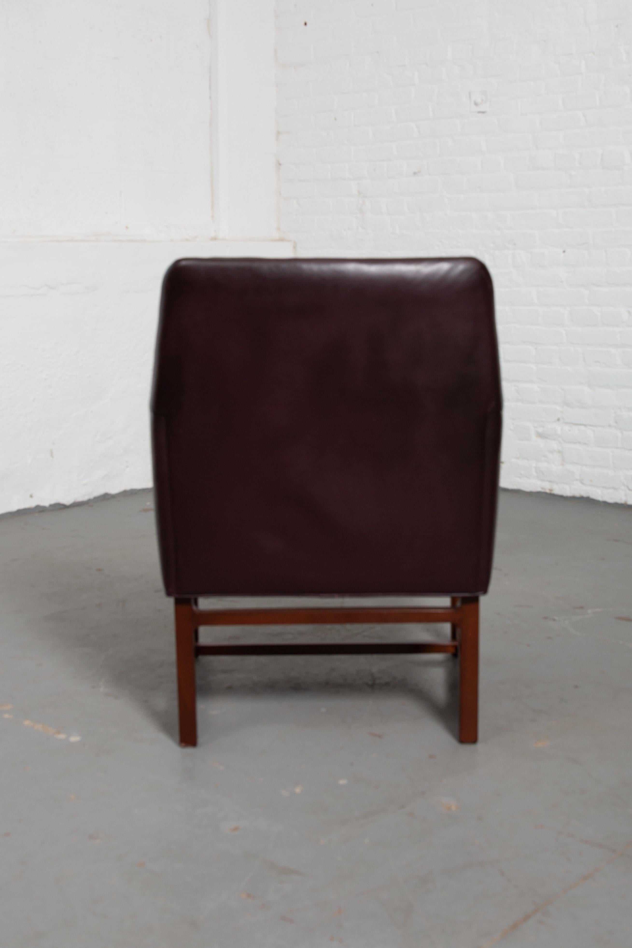 Midcentury Edward Wormley for Dunbar Armchairs with Original Leather 1