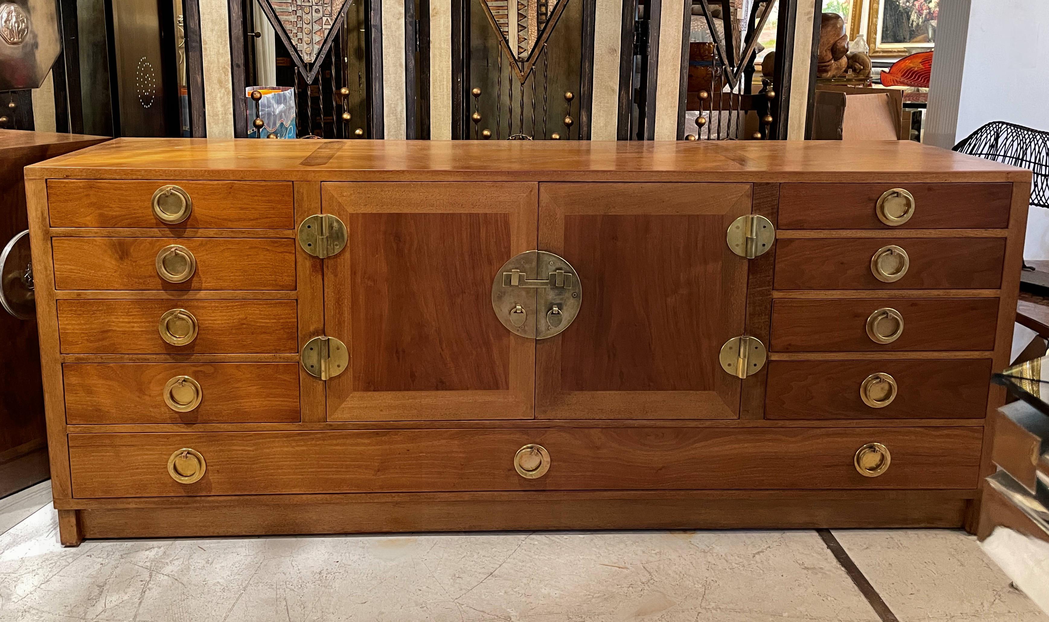 Mid-Century Modern Mid-Century Edward Wormley for Dunbar Credenza with Brass Hardware For Sale