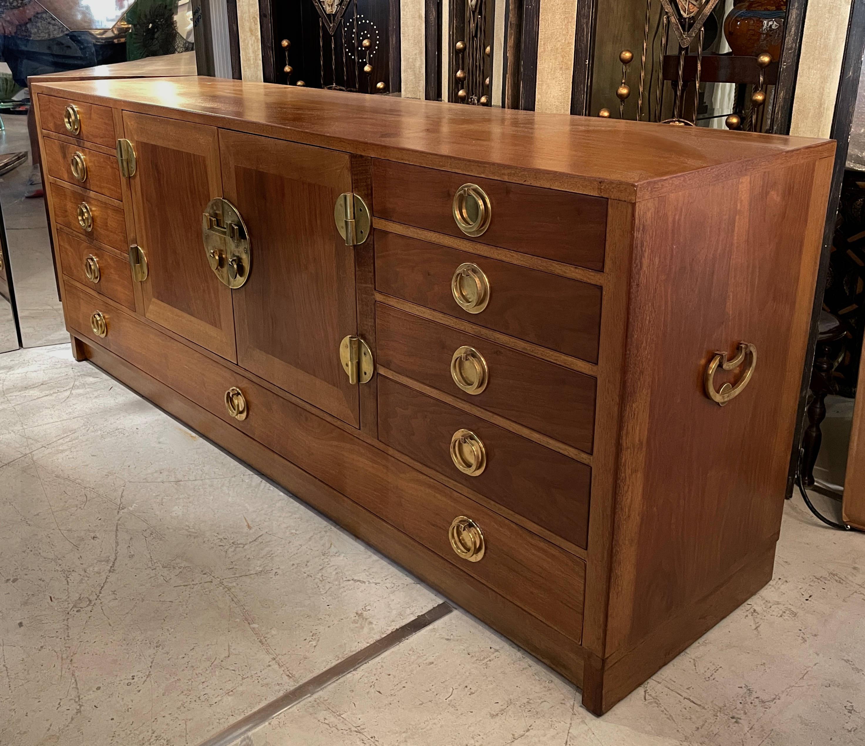 American Mid-Century Edward Wormley for Dunbar Credenza with Brass Hardware For Sale