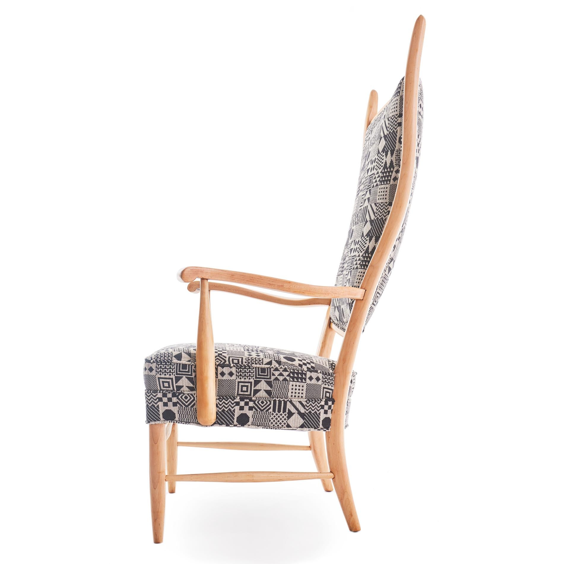 Moderner Sessel mit hoher Rückenlehne von Maxwell Royal Chair Company aus der Mitte des Jahrhunderts  im Zustand „Gut“ im Angebot in Chicago, IL