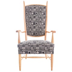Maxwell Royal Chair Company High Back Armchair Impeccable Pollack Fabric