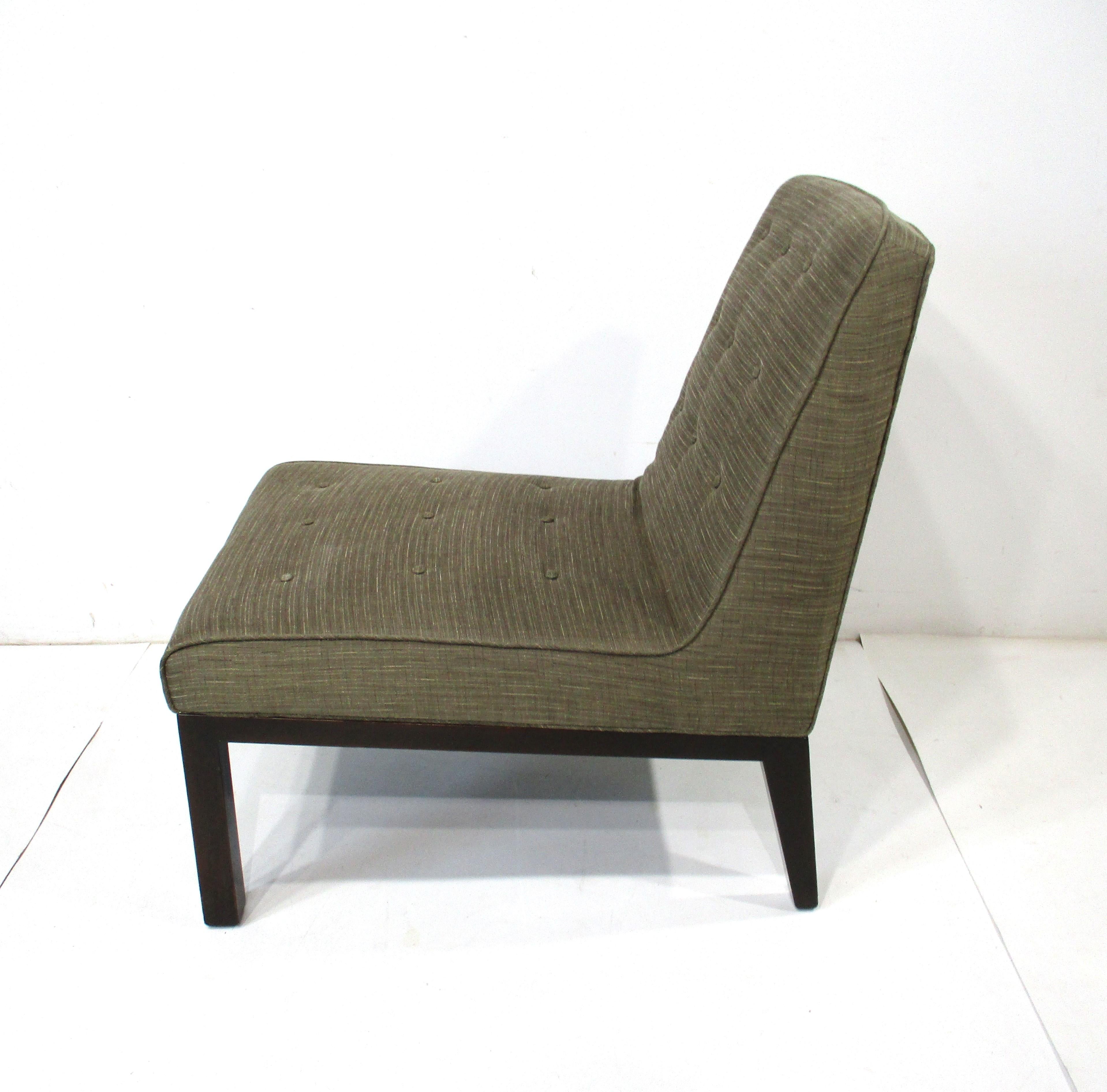Silla Slipper Dunbar Mid Century de Edward Wormley Estadounidense en venta